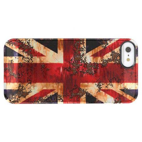 Rusted Patriotic United Kingdom Flag Clear iPhone SE55s Case