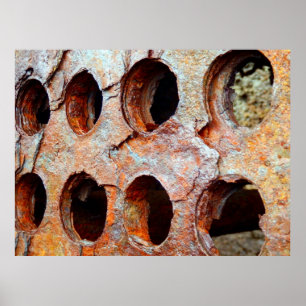 Rusted Perforated Metal Poster