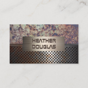Rusted Perforated Metal   Vintage Background Business Card