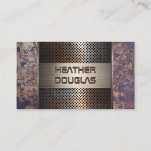 Rusted Perforated Metal Vintage Background Business Card