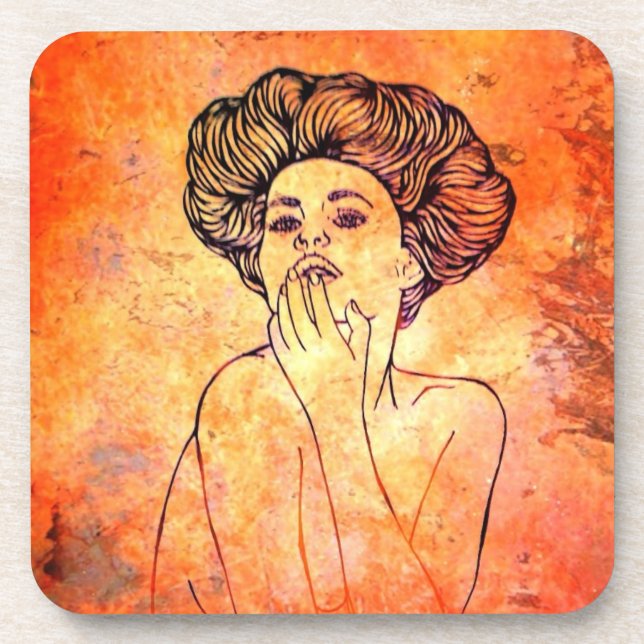 Rusted Portrait Drink Coaster (Front)
