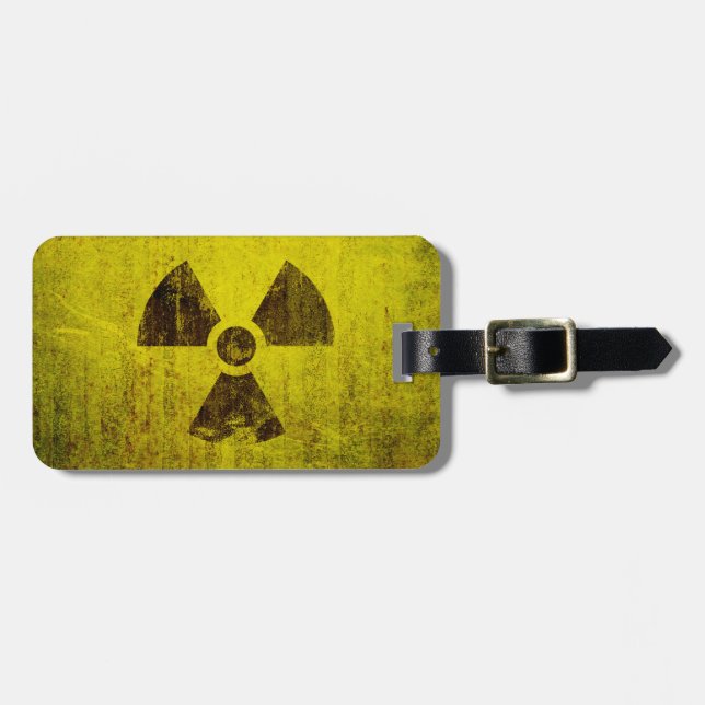 Rusted Radioactive Symbol Luggage Tag (Front Horizontal)