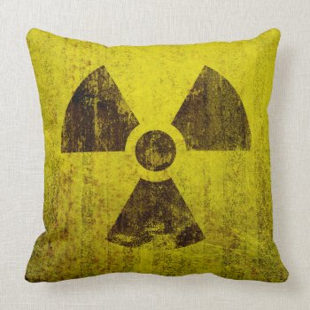Rusted Radioactive Symbol Throw Pillow by staticnoise at Zazzle