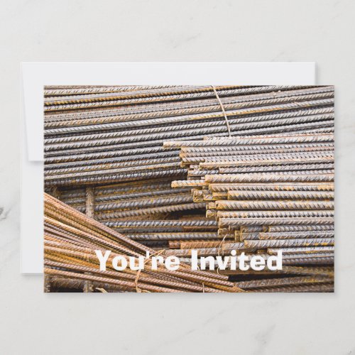 RUSTED REBAR METAL RODS INVITATION