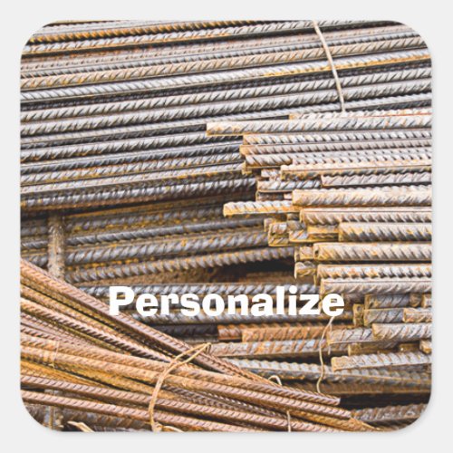 RUSTED REBAR METAL RODS SQUARE STICKER