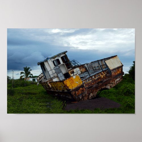 Rusted Retired Fishing Boat Poster