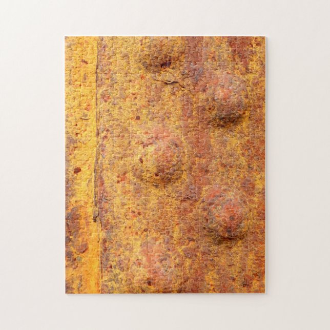 Rusted Riveted Metal Photo Puzzle with Gift Box (Vertical)