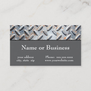 Rusted steel plate business card