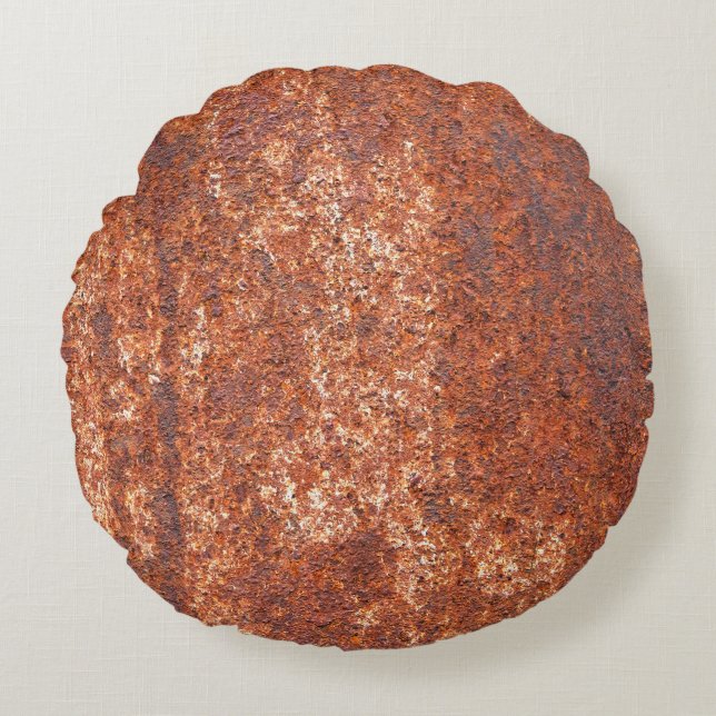 Rusted steel texture, abstract background. round pillow (Front)