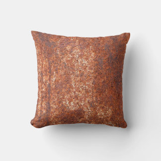 Rusted steel texture, abstract background. throw pillow