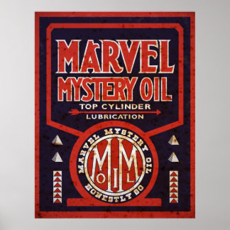 Rusted vintage oil sign reproduction