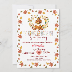 Rusti Little Turkey Personalized Baby Shower  Invitation