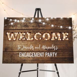 Rusti Retro Welcome Engagement Party Foam Board