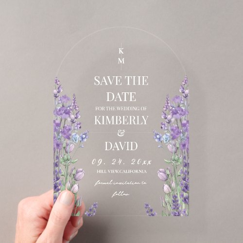 Rusti Watercolor Lavender Save the Date
