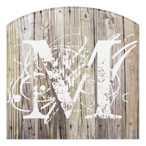 Rusti Wood Monogrammed Door Sign