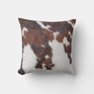 Rustic Сowhide Fur Print Throw Pillow
