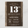Rustic 13th Birthday Invitation Vintage Wood