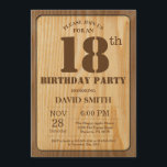 Rustic 18th Birthday Invitation Vintage Wood<br><div class="desc">Rustic 18th Birthday Invitation with Rustic Wood Background. Vintage Retro Country. Adult Birthday. Male Men or Women Birthday. Kids Boy or Girl Lady Teen Teenage Bday Invite. 13th 15th 16th 18th 20th 21st 30th 40th 50th 60th 70th 80th 90th 100th. Any Age. For further customization, please click the "Customize it"...</div>