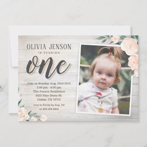 Rustic 1st Birthday Invitations