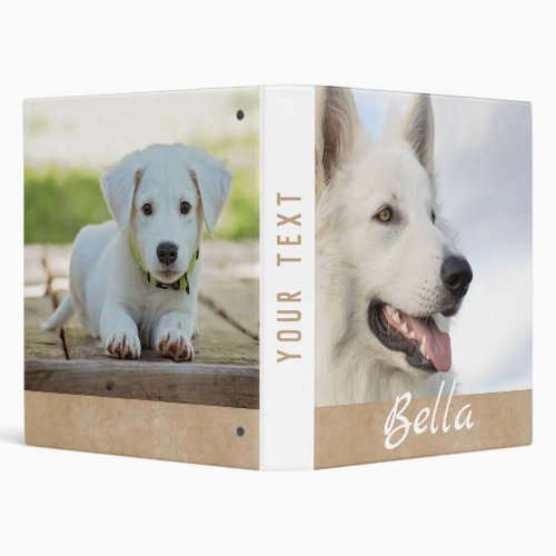 Rustic 2 Full Photos Pet Dog Photo Album  3 Ring Binder