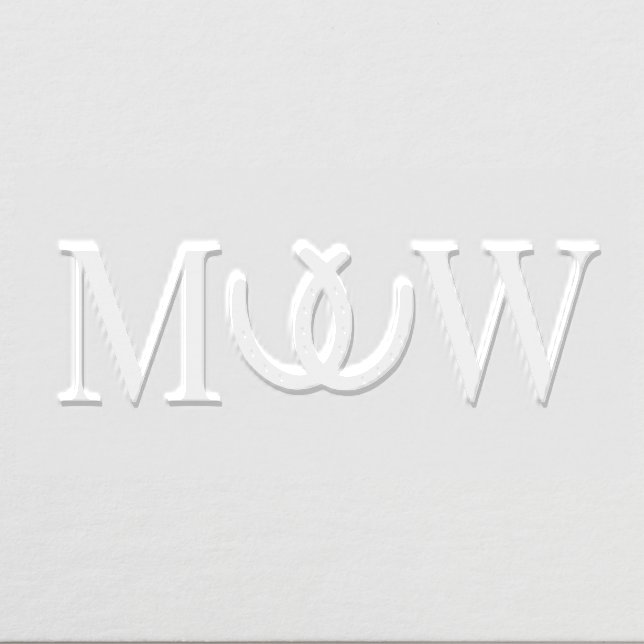 Rustic 2 Horseshoes #2 Couple Wedding 2 Initial Embosser (Design)