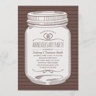 Rustic 30th wedding anniversary Mason Jar Party Invitation