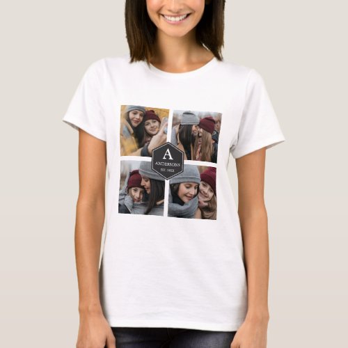 Rustic 4 Pictures Family Photo Collage T_Shirt