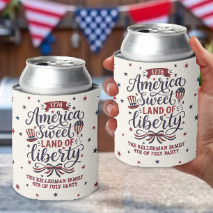 Rustic 4th Of July Party Can Cooler