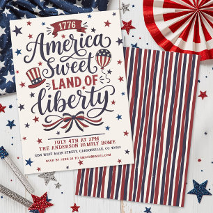 Rustic 4th Of July Party Invitation