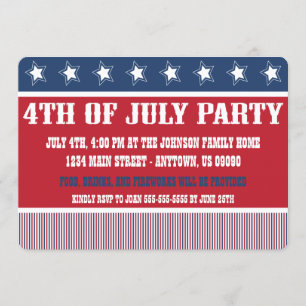 Rustic 4th Of July Party Invitations