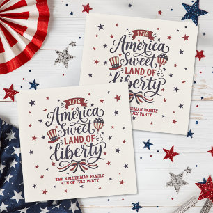 Rustic 4th Of July Party Napkins