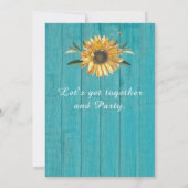 Rustic 50 and Fabulous | Sunflower Teal Birthday I Invitation (Back)