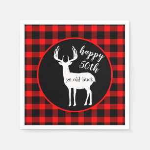 Rustic 50th Birthday Deer Antlers Napkins
