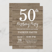 Rustic 50th Birthday Invitation (Front/Back)