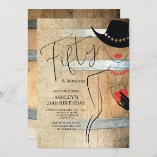 Rustic 50th Birthday Invitation for Women