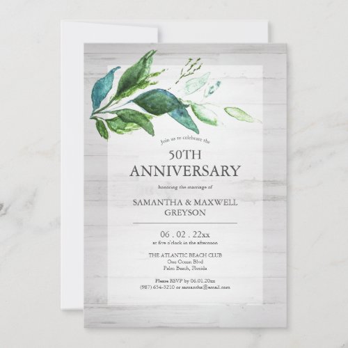 Rustic 50th Wedding Anniversary Invitations