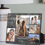 Rustic 5 Photo Collage Loving Life w You Grey Wood Plaque<br><div class="desc">Rustic photo plaque which you can personalize with 5 of your favorite pictures. The design has a grey and black, rustic country wood look, lettered with casual script and skinny font typography. The wording reads "loving life with you" and the template is set up ready for you to add your...</div>