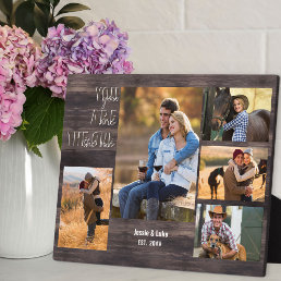 Rustic 5 Photo Collage You are the One Wood Plaque