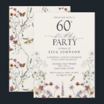 Rustic 60th Birthday Party Wildflower Garden Invitation<br><div class="desc">Introducing our Rustic 60th Birthday Party Wildflower Garden Invitation, a celebration of natural beauty and rustic charm. Adorned with elegant wildflowers against a backdrop of rustic textures, this invitation exudes warmth and elegance, setting the perfect tone for a memorable milestone celebration. Meticulously crafted, it extends a heartfelt invitation to loved...</div>