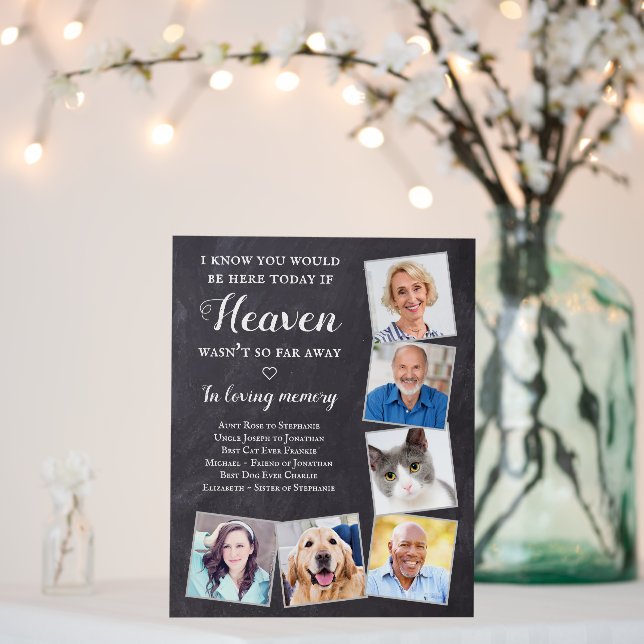 Rustic 6 Photo Collage Heaven Memorial Wedding Foam Board (In Situ (Wedding))