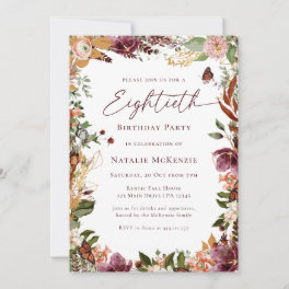 Rustic 80th Birthday Party Invitation
