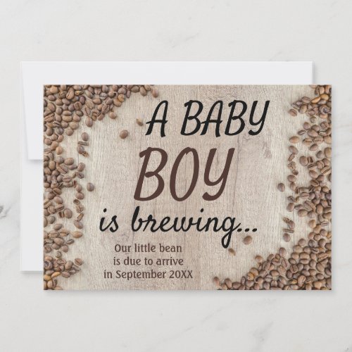 Rustic A Baby Boy Is Brewing Pregnancy Announcement