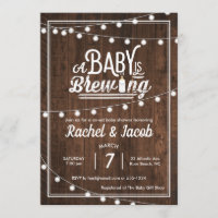 Rustic A Baby is Brewing Baby Shower Invitation