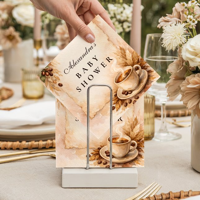 Rustic A Baby Is Brewing Coffee Baby Shower Napkins (Creator Uploaded)