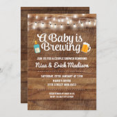 Rustic a baby is brewing invitation for boy (Front/Back)