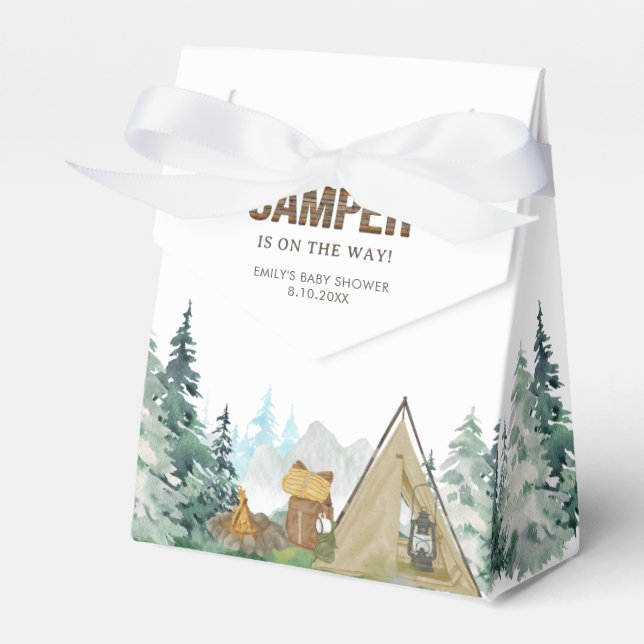 Rustic A Little Camper Baby Shower   Favor Boxes (Front Side)