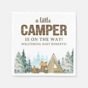 Rustic A Little Camper Baby Shower Napkins