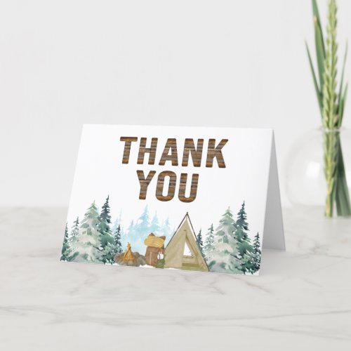 Rustic A Little Camper Baby Shower  Thank You Card