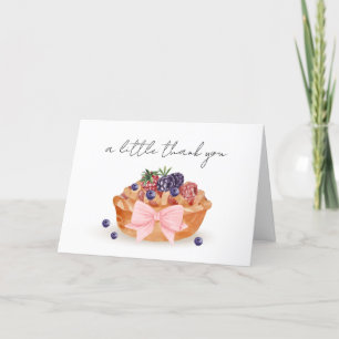 Rustic A Little Cutie Pie Berry Bow Baby Shower Letterpress Thank You Card
