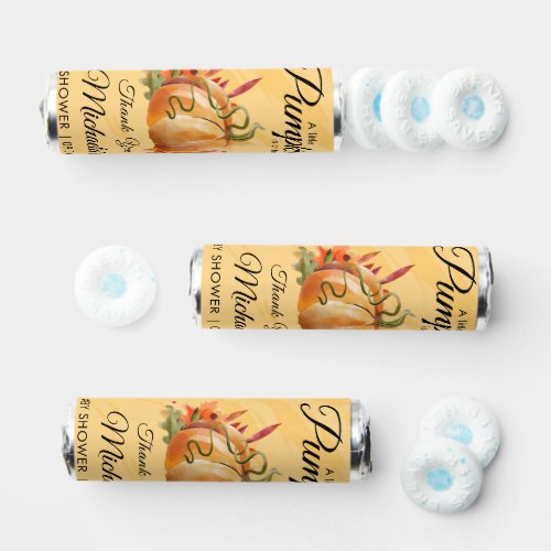 Rustic A Little Pumpkin Fall Baby Shower Breath Savers Mints